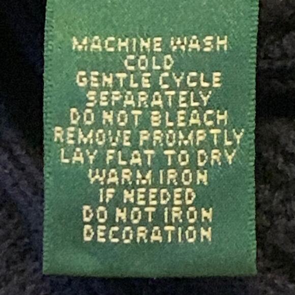 Lauren Ralph Lauren Womens Sweater Large Navy Cable Knit Brown Suede-Like Patch - Picture 8 of 11